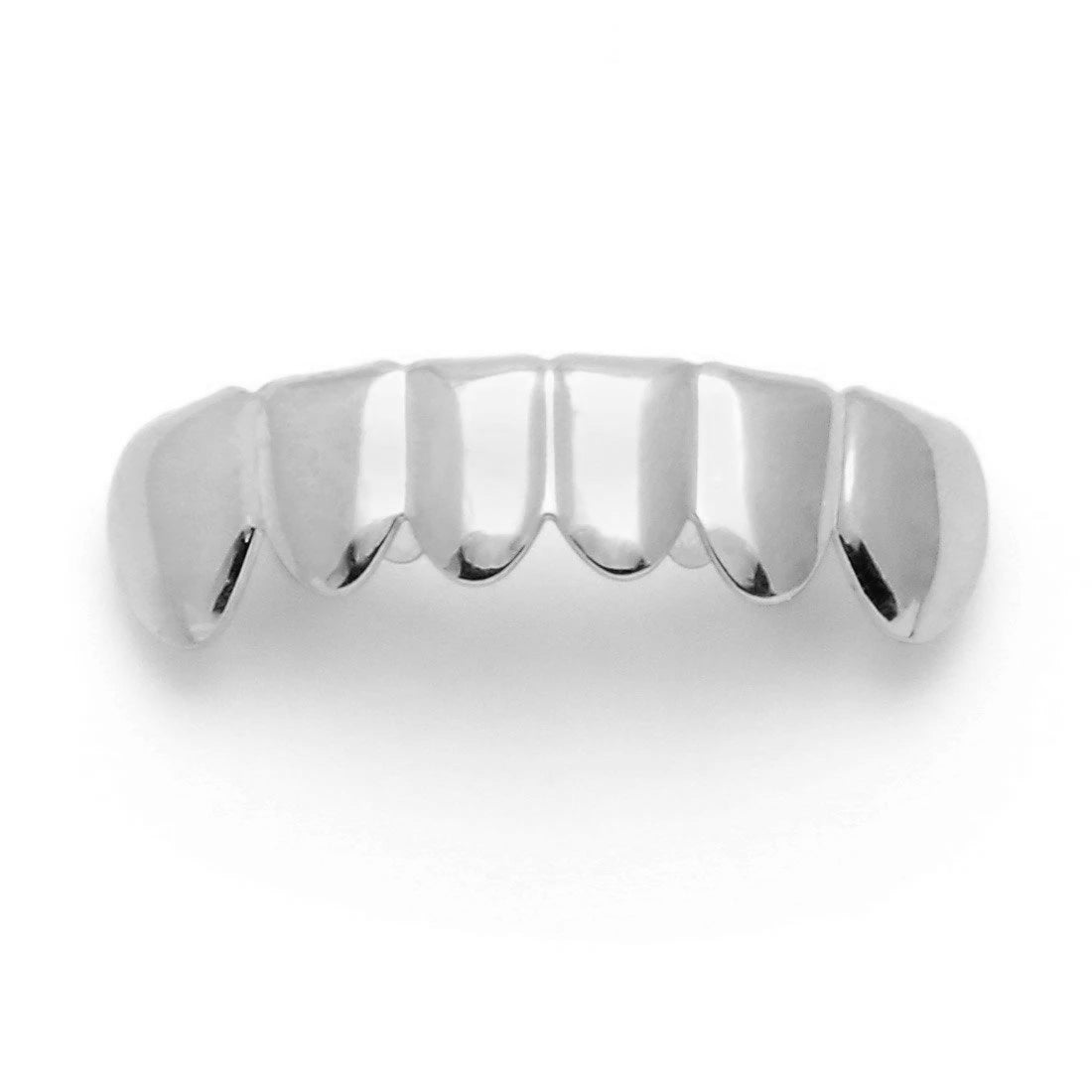 Platinum Plain Top Grillz  in  White Gold by King Ice