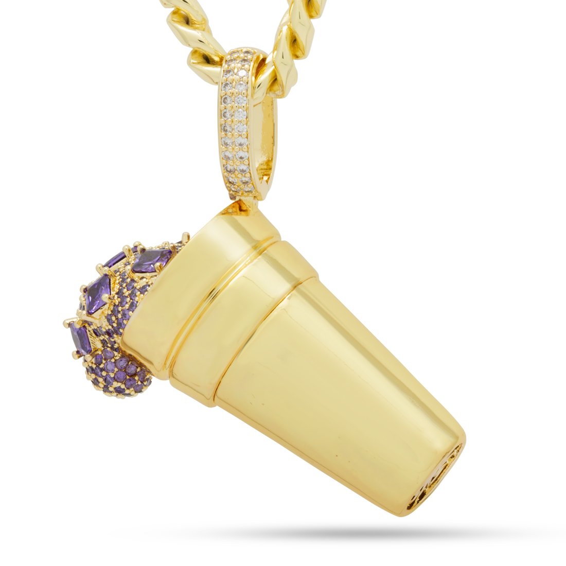 Purple Drank Necklace  in  14K Gold / 2.4" by King Ice