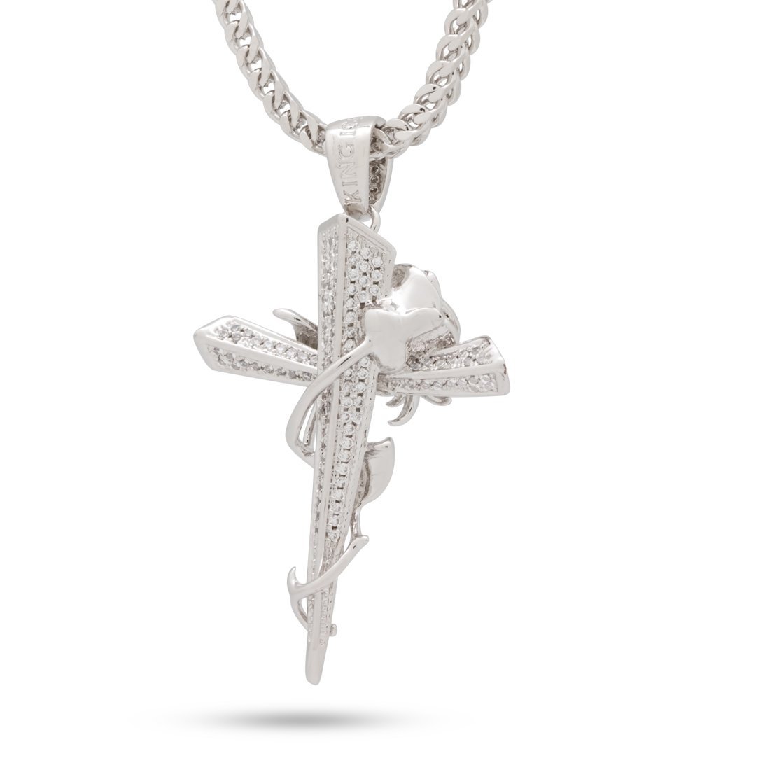 Rose Thorned Cross Necklace  in  by King Ice