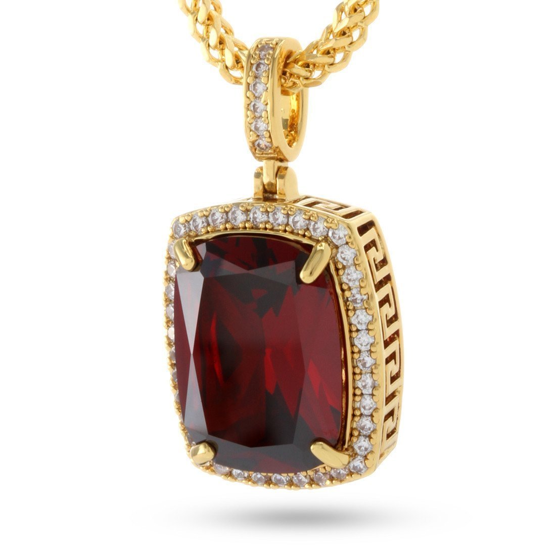 Ruby Crown Julz Necklace  in  14K Gold / 1.5" by King Ice