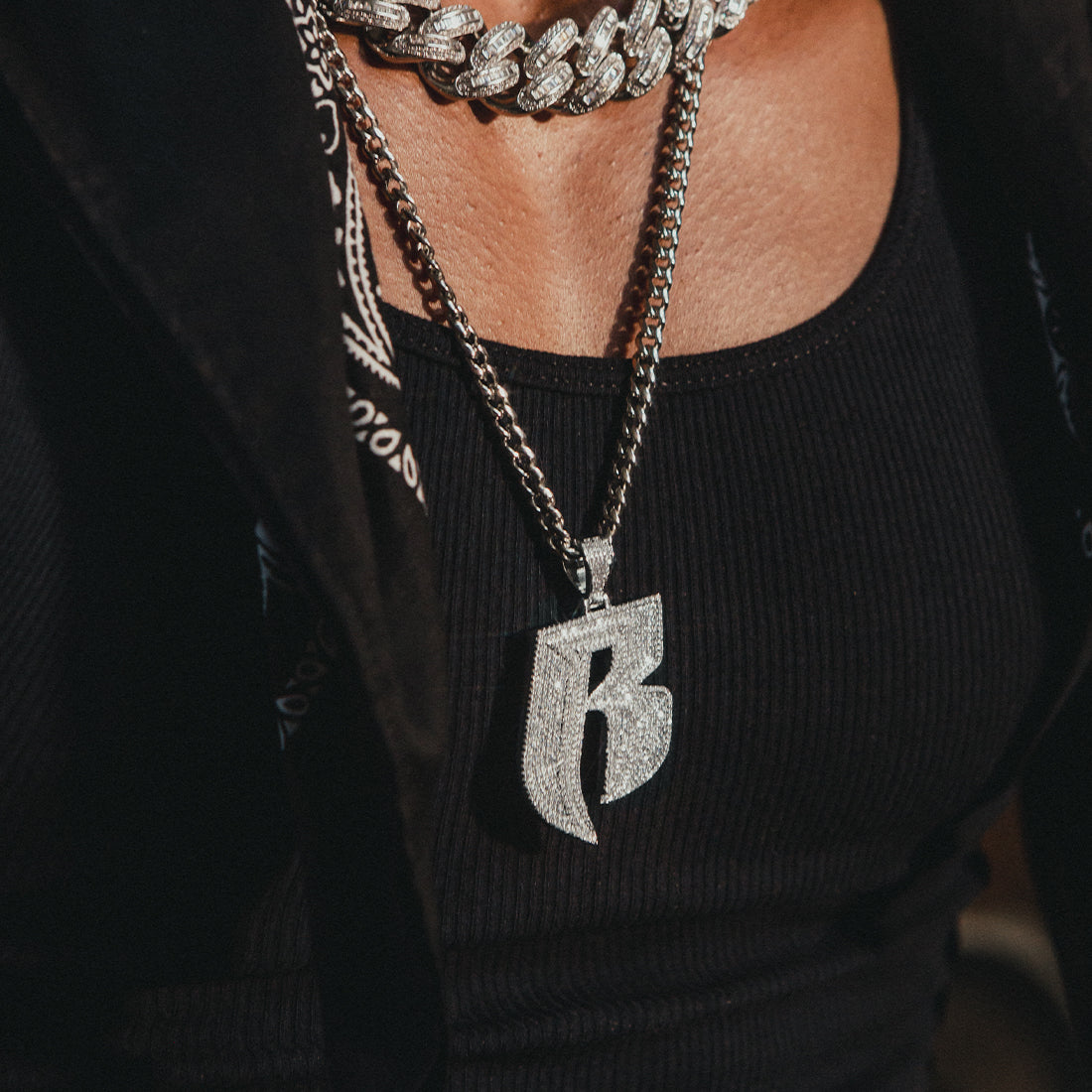 Ruff Ryders Logo Necklace  in  by King Ice