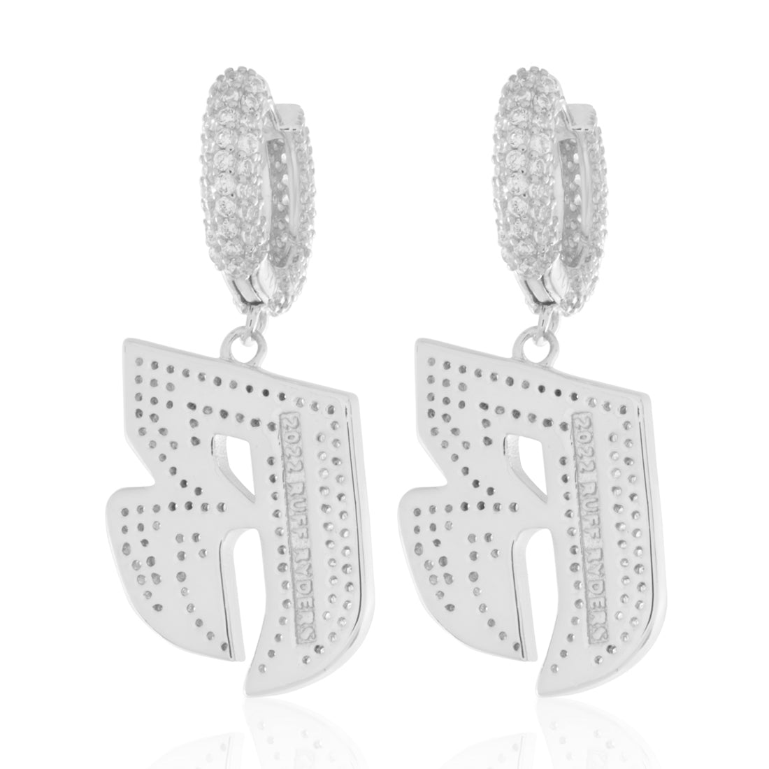 Ruff Ryders x King Ice - Hanging Logo Earrings  in  by King Ice