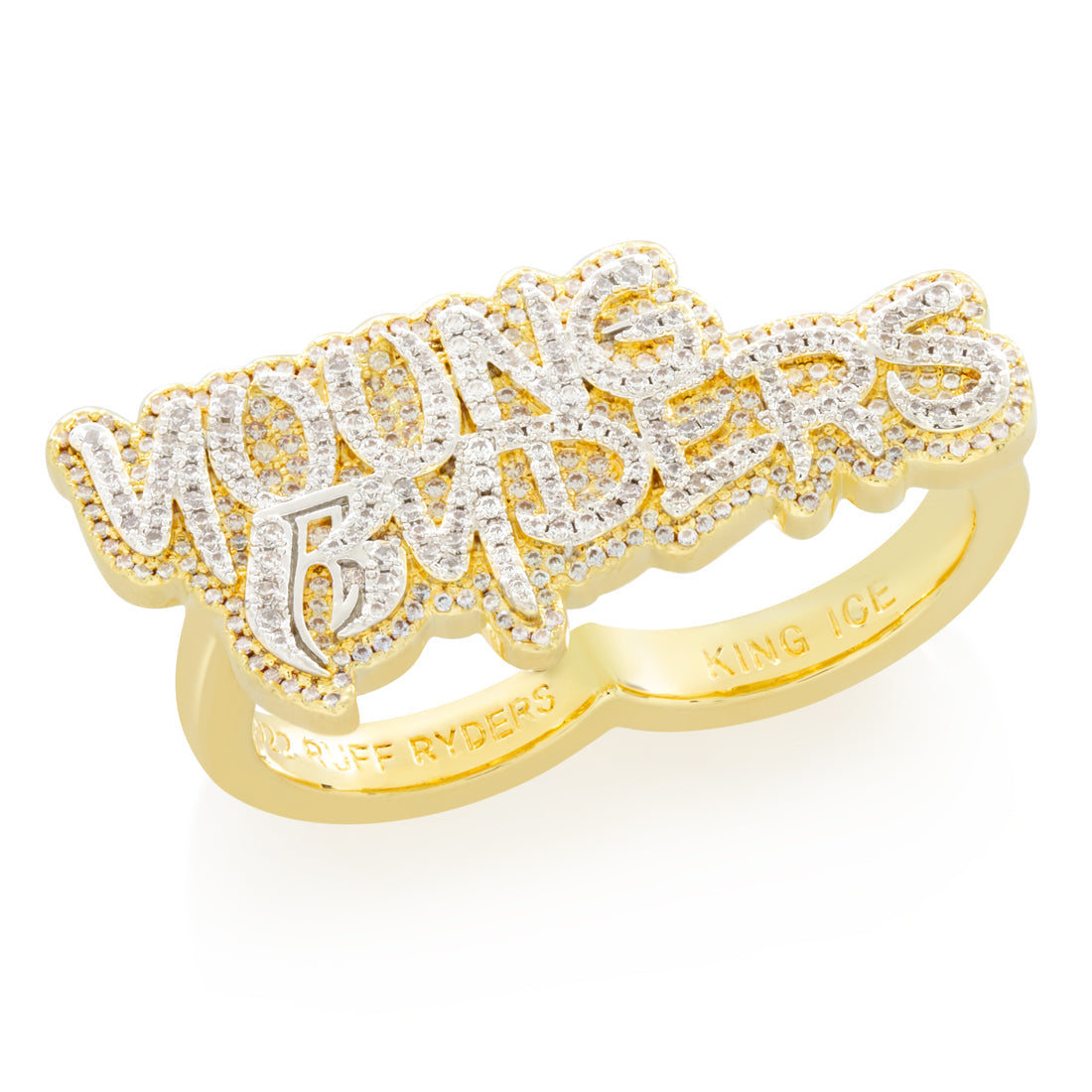 Ruff Ryders x King Ice - Young Ryders Two-Finger Ring  in  Gold Plated / 14K Gold / 9/10 by King Ice