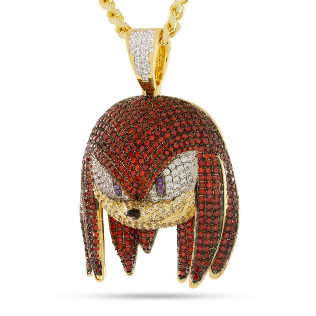 Sonic the Hedgehog x King Ice - Knuckles Necklace  in  14K Gold / 2.1" by King Ice