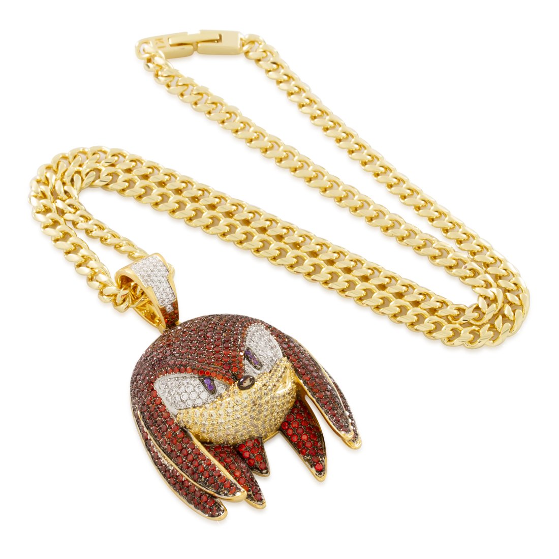 Sonic the Hedgehog x King Ice - Knuckles Necklace  in  14K Gold / 2.1" by King Ice