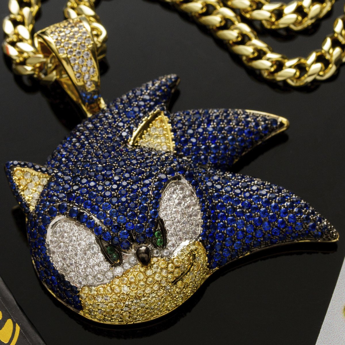 Sonic the Hedgehog x King Ice - Sonic Necklace  in  14K Gold / 2" by King Ice