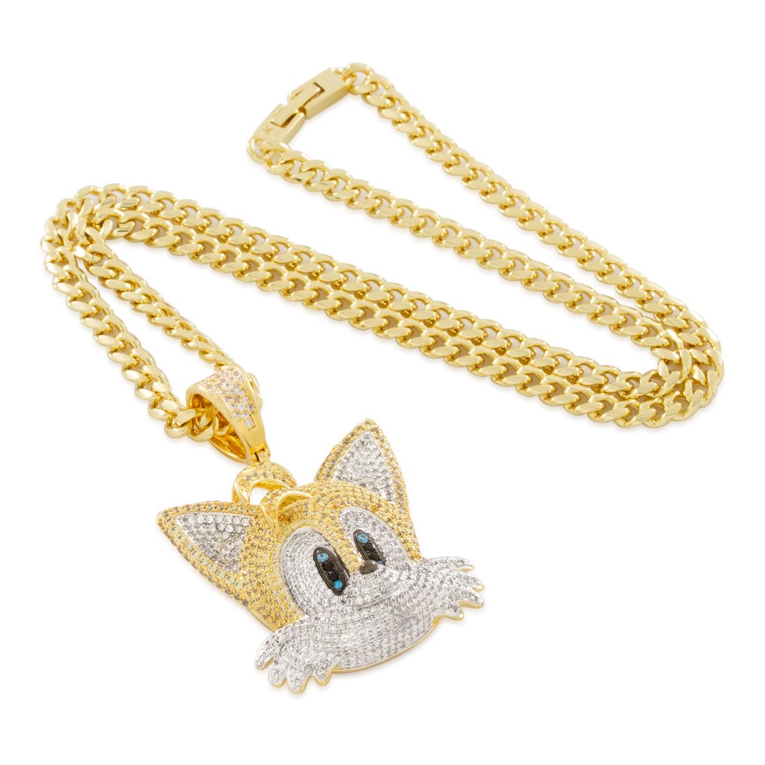 Sonic the Hedgehog x King Ice - Tails Necklace  in  14K Gold / 2.4" by King Ice