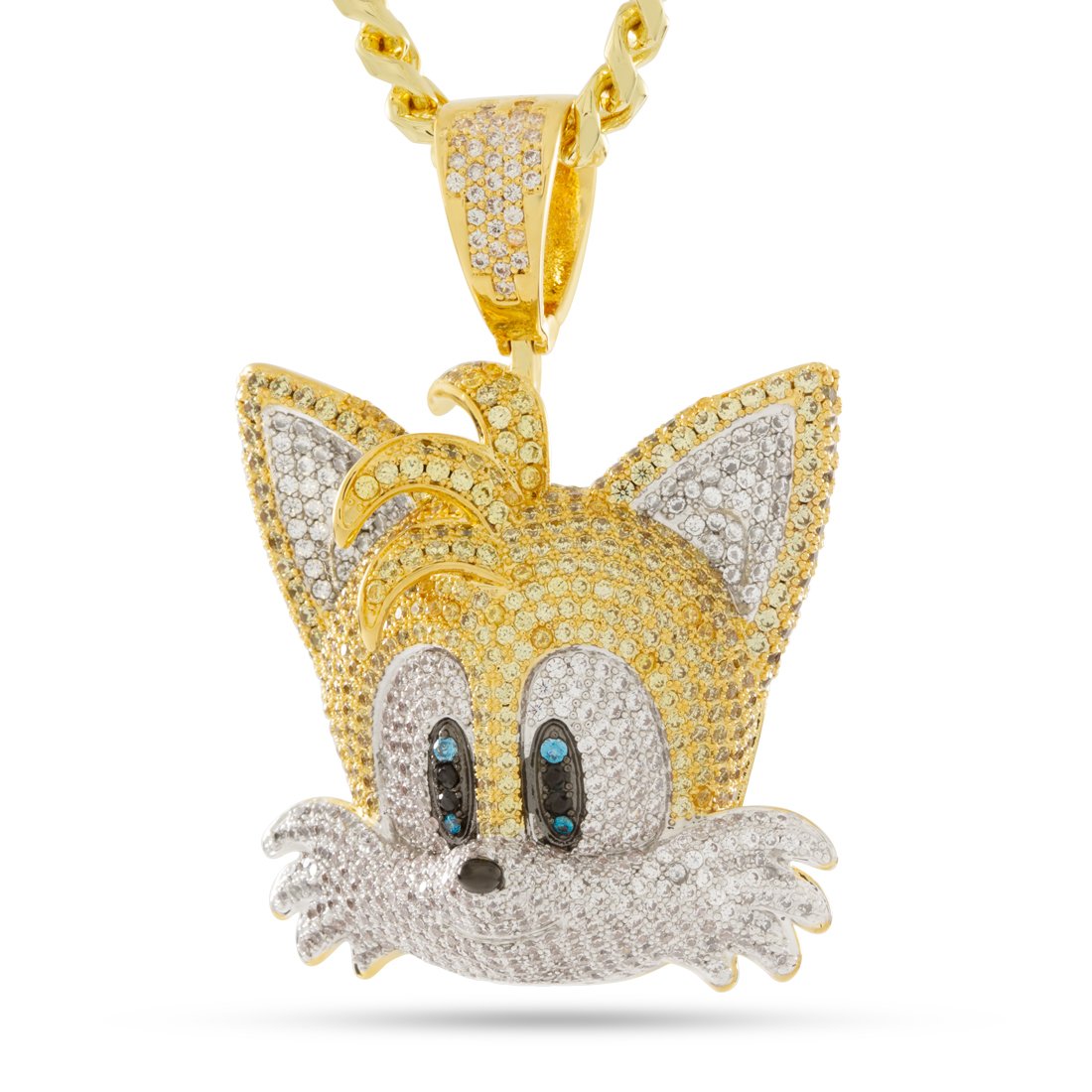 Sonic the Hedgehog x King Ice - Tails Necklace  in  14K Gold / 2.4" by King Ice