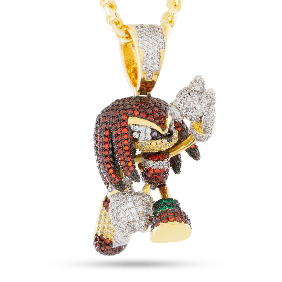 Sonic the Hedgehog x King Ice - Strong Knuckles Necklace  in  14K Gold / 2.1" by King Ice