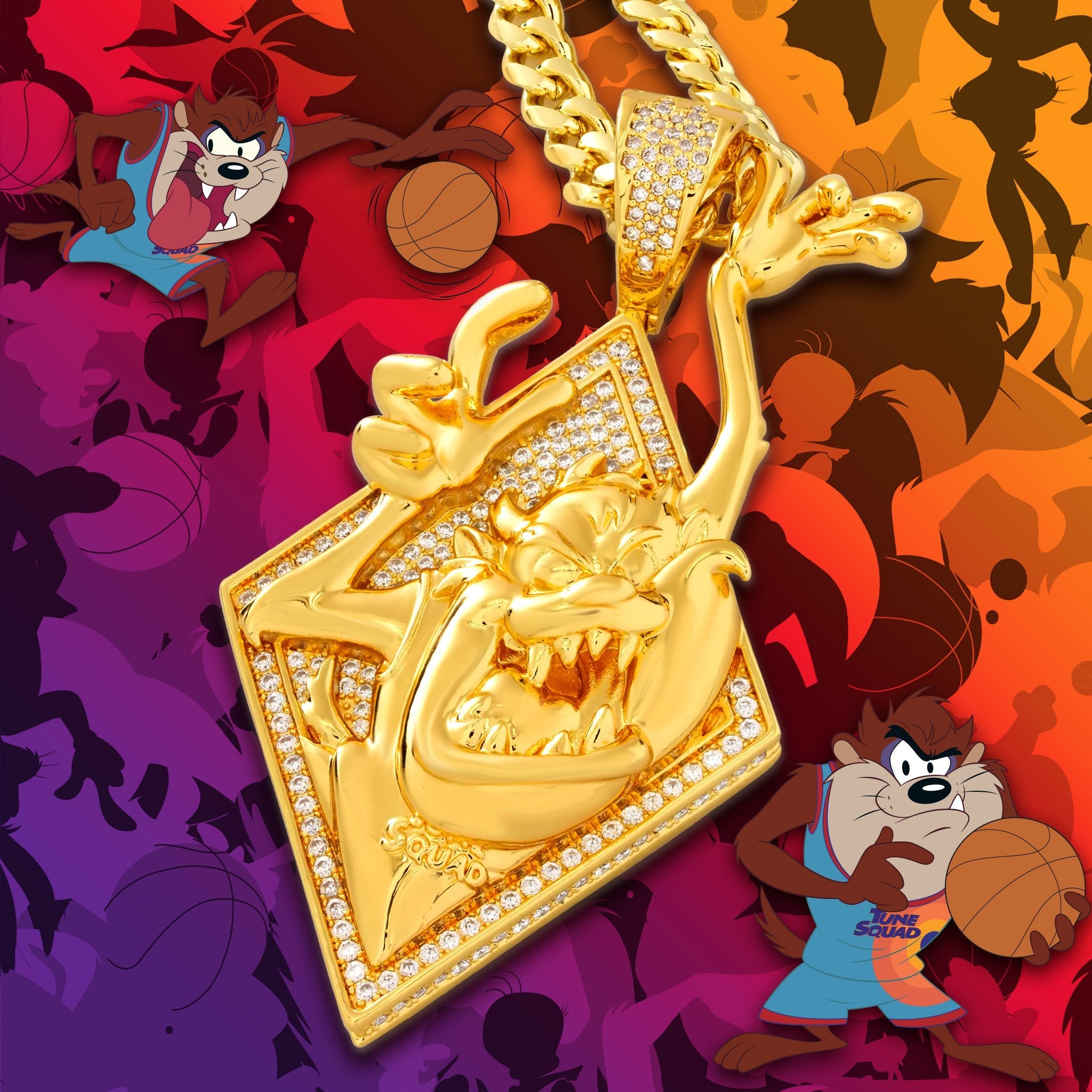 Space Jam x King Ice - Tasmanian Devil Necklace  in  by King Ice