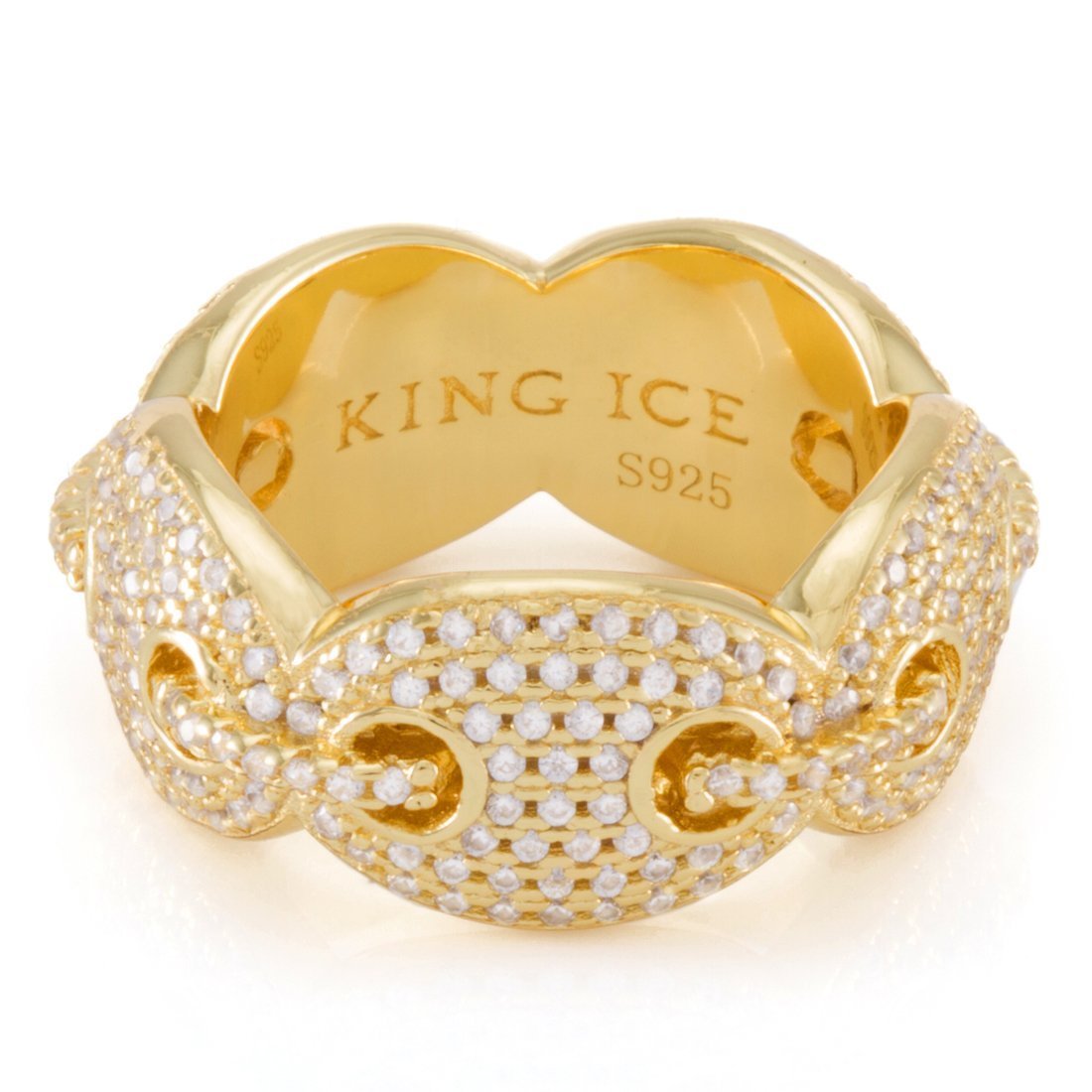 Sterling Silver G-Link Ring  in  by King Ice