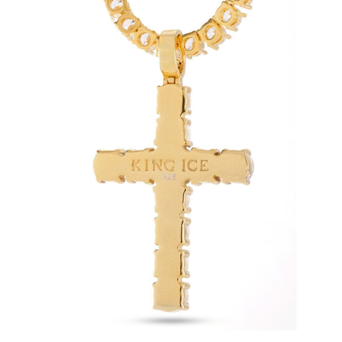 Tennis Cross Necklace  in  by King Ice