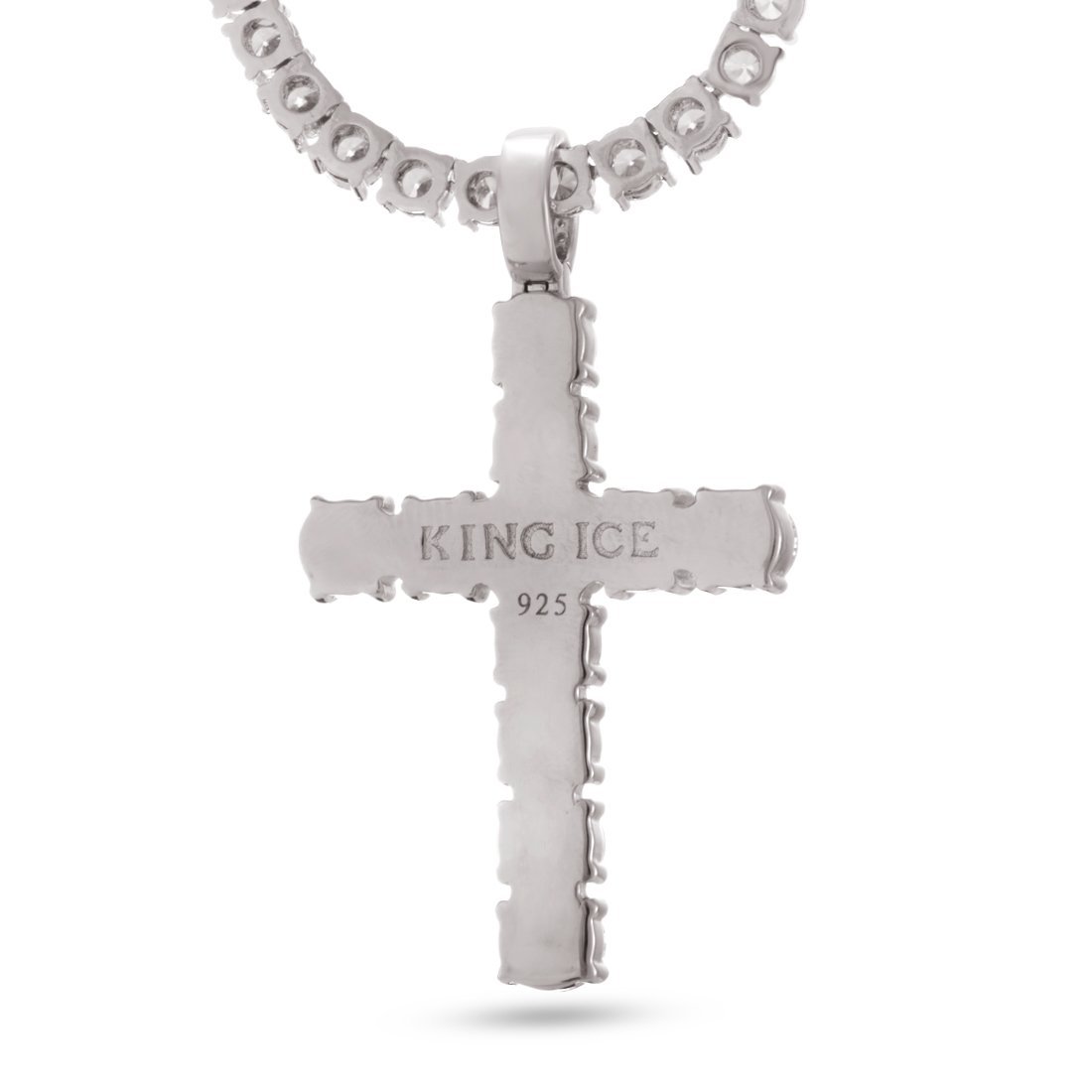 Tennis Cross Necklace  in  by King Ice