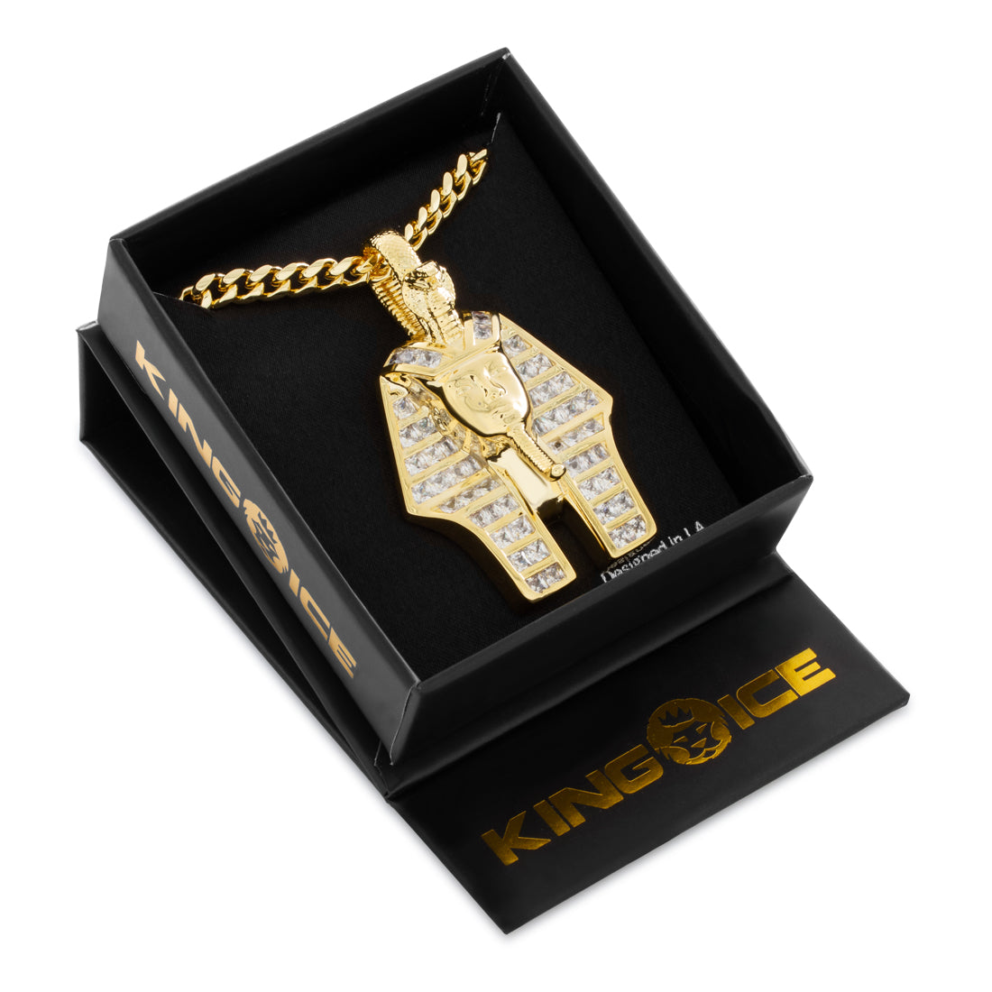 Uraeus Pharaoh Necklace  in  14K Gold / 2.4" by King Ice