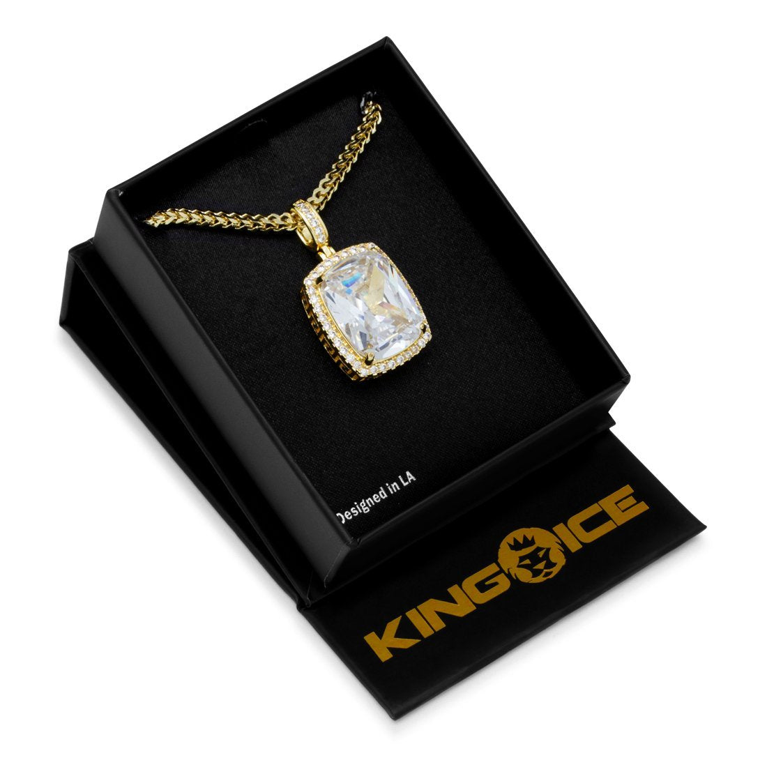 White Crown Julz Necklace  in  14K Gold / 1.5" by King Ice