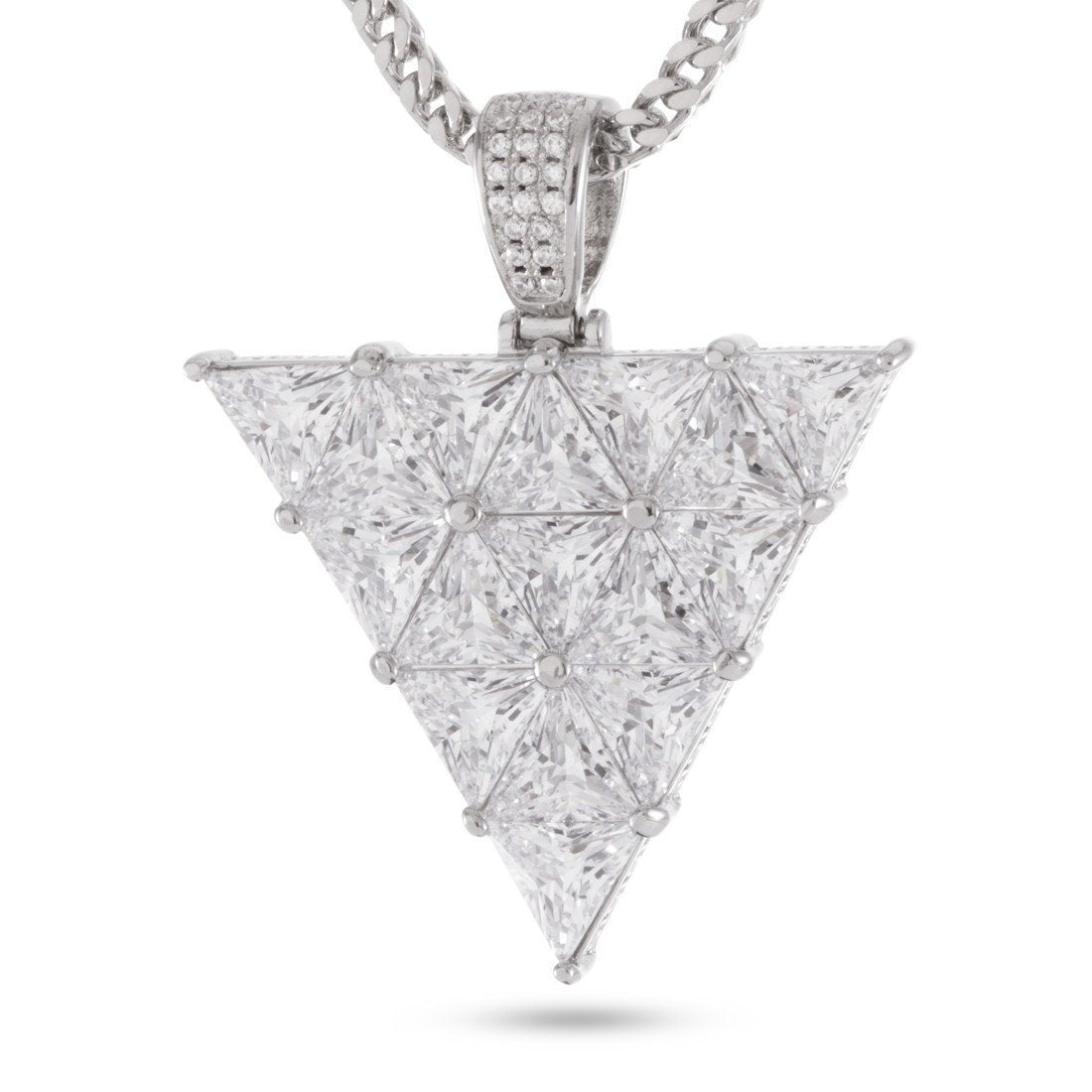 White Trinus Necklace  in  White Gold / 1.7" by King Ice