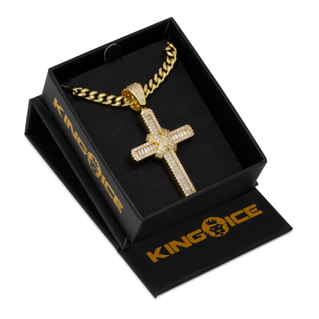 Wrapped Cross Necklace  in  by King Ice