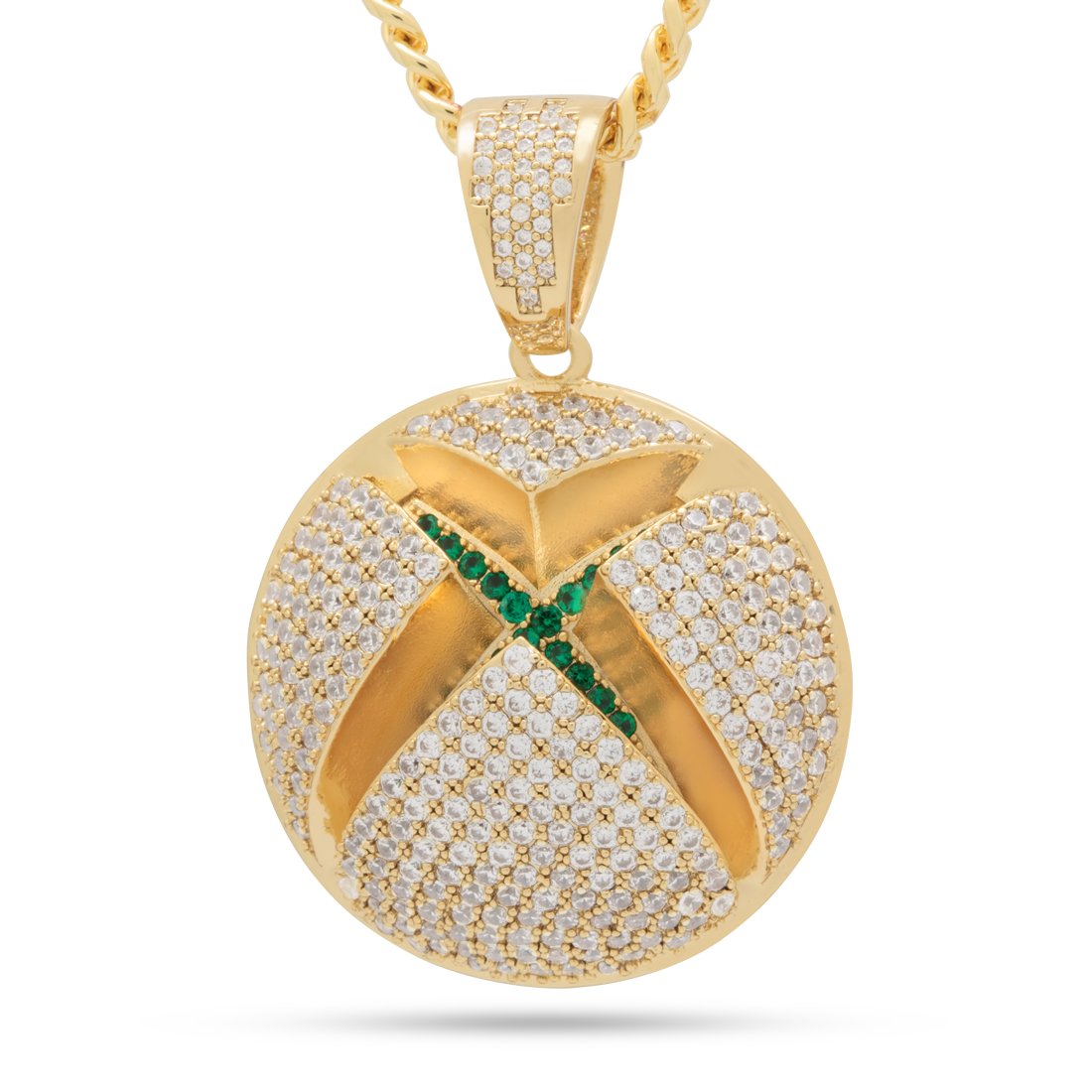 Xbox x King Ice - Sphere Logo Necklace  in  14K Gold / 1.8" by King Ice